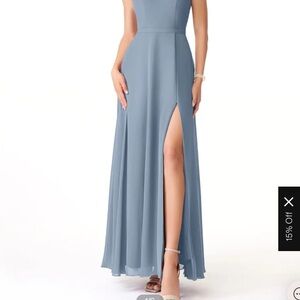 Azazie Mandy in Dolphin Grey